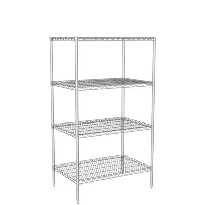 Zinc Wire Shelving – Static Unit 1590mm High | 4 Tier Heavy Duty Storage Rack