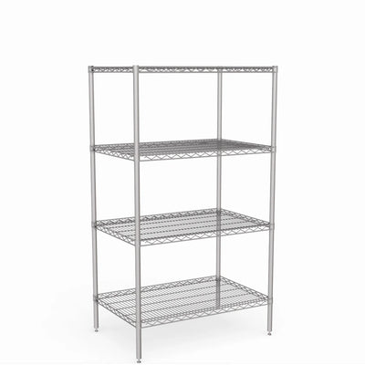 Stainless Steel Wire Shelving – Static Unit 1650mm High, 4 Tier, Catering & Hospital Grade