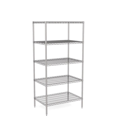 Zinc Wire Shelving – Static Unit 1895mm High | 5 Tier Heavy Duty Storage Rack