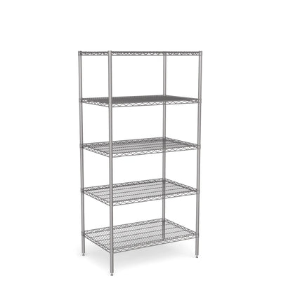 Stainless Steel Wire Shelving – Static Unit 1800mm High, 5 Tier, Catering & Hospital Grade