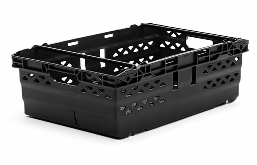 35 Litre Supermarket Bale Arm Crate – Black (Pack of 5) | Stack & Nest Euro Crates