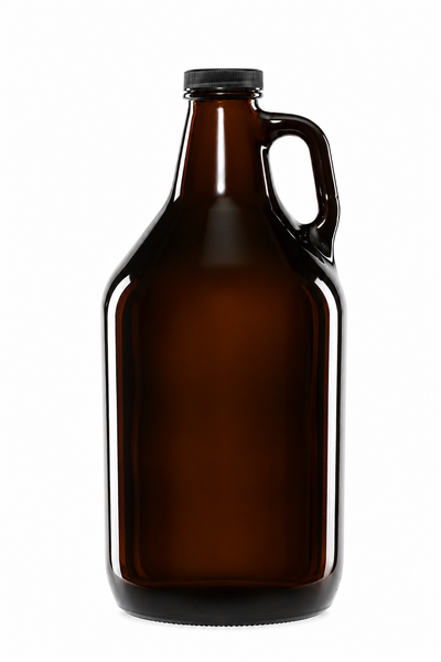 Growler en verre ambré de 64 oz/1,84 litre avec poignée