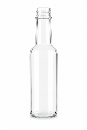 250ml clear glass crown neck bottle with 28mm finish