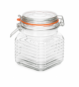 Bocal en verre Kilnclip à rainures de 800 ml