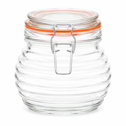 Pot en verre strié Beehive Kilnclip de 650 ml