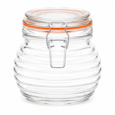 Pot en verre strié Beehive Kilnclip de 650 ml