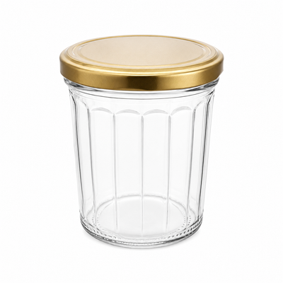 Pot en verre facetté de 324 ml