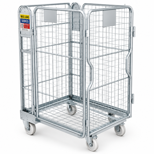 Refurbished 4-Sided Roll Cage | Heavy-Duty Warehouse & Retail Roll Container | 500kg Capacity
