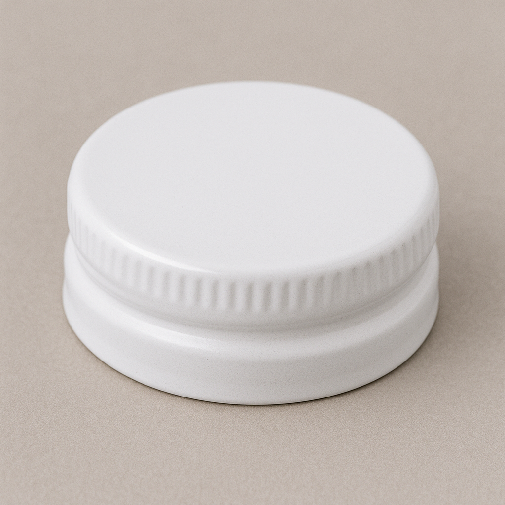 38MM White Twist-Off RTO Cap – 10mm High Profile – AB Handling & Packaging
