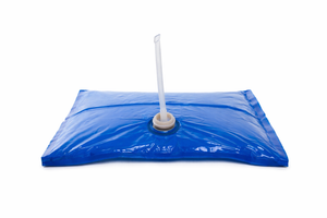 Blue 24-pint single seal bag-in-box pergal bag with attached dispenser tube