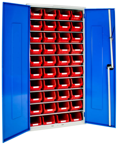1580mm Small Parts Cabinet with Bin Kit | Lockable Storage with Bins Included