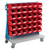 Mobile Small Parts Trolley with Bins | Louvred Panel Storage on Wheels