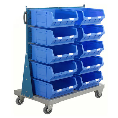 Mobile Small Parts Trolley with Bins - 400kg Capacity – AB Handling ...