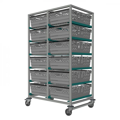 12 x Euro Trolley – Double Trolley for 35L Bale Arm Crates (600x400x197mm)