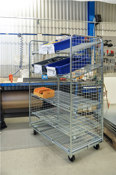 Wire Trolley – 3 Sided Galvanised Roll Container | 400kg Load Capacity