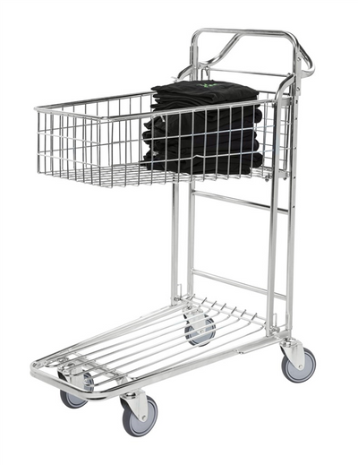 Stackable Shop Trolley with Basket – Retail & Warehouse Storage Trolley