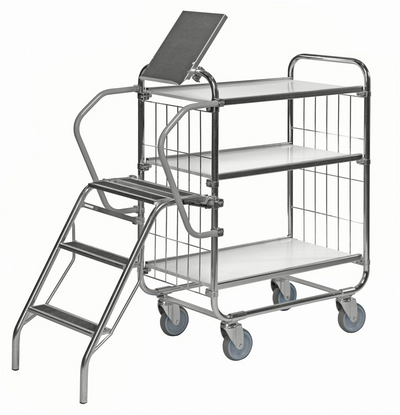Series 8000 Shelving Trolley – Electrogalvanised – 250 kg Capacity (1395 × 470 × 1120 mm)