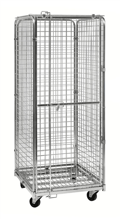 Mobile Security Container – Lockable Mesh Roll Container (400kg Capacity)