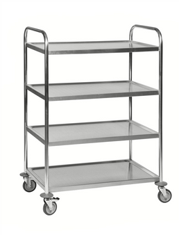 Stainless Steel Trolley – 4 Levels – C2 – 910 × 590 × 1260 mm