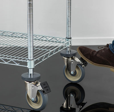 Zinc Wire Shelving – Mobile Unit 2045mm High | 5 Tier Heavy Duty Storage Rack