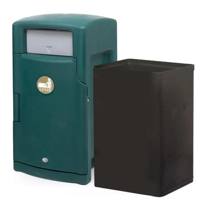 110 Litre External Push Flap Bin – MDPE Lockable Waste & Recycling Bin with Liner