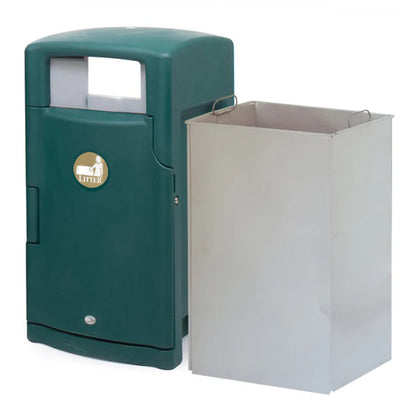 110 Litre External Hood Top Bin – Lockable MDPE Waste & Recycling Bin with Liner