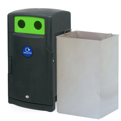 110 Litre External Bottle & Can Recycling Bin – Lockable MDPE Recycling Unit with Liner
