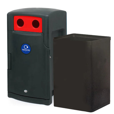 110 Litre External Bottle & Can Recycling Bin – Lockable MDPE Recycling Unit with Liner