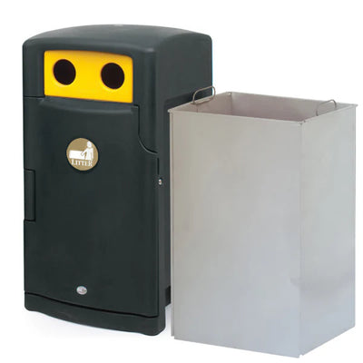 110 Litre External Bottle & Can Recycling Bin – Lockable MDPE Recycling Unit with Liner