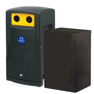 110 Litre External Bottle & Can Recycling Bin – Lockable MDPE Recycling Unit with Liner