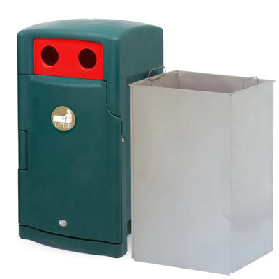 110 Litre External Bottle & Can Recycling Bin – Lockable MDPE Recycling Unit with Liner