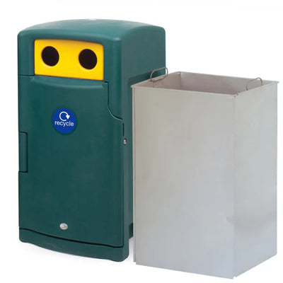 110 Litre External Bottle & Can Recycling Bin – Lockable MDPE Recycling Unit with Liner