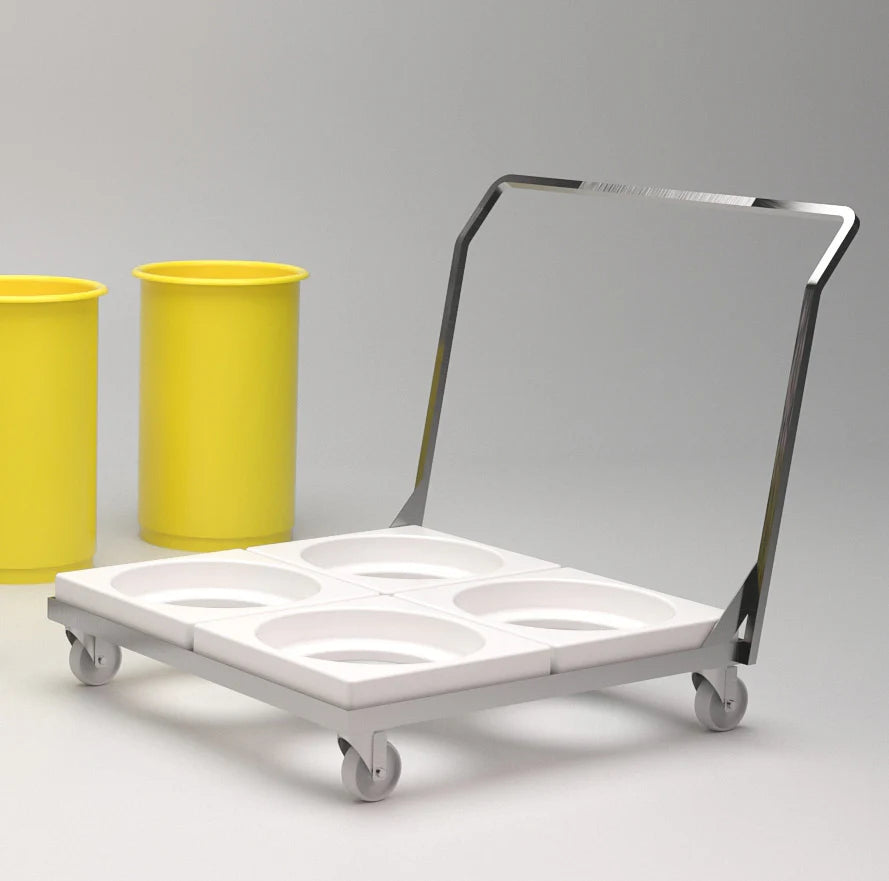 Quad Tapered Nesting Bin Dolly Trolley for Stacking Bins – AB Handling ...