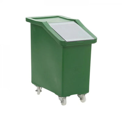 65 Litre Ingredients Trolley with Clear Flap Lid – Food Approved Mobile Storage Bin