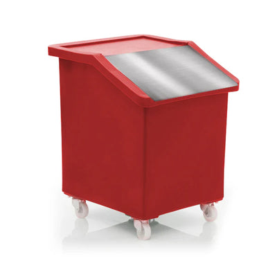 89 Litre Ingredients Trolley with Stainless Steel Flap Lid – Food Approved Mobile Storage Bin