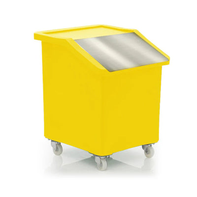 89 Litre Ingredients Trolley with Stainless Steel Flap Lid – Food Approved Mobile Storage Bin