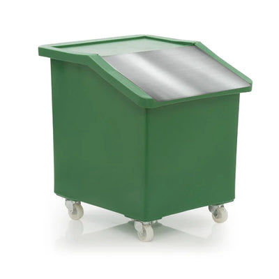 142 Litre Ingredients Trolley with Stainless Steel Flap Lid – Food Approved Mobile Storage Bin