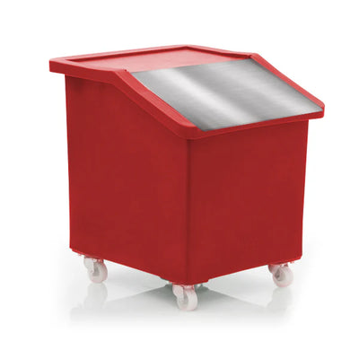 142 Litre Ingredients Trolley with Stainless Steel Flap Lid – Food Approved Mobile Storage Bin