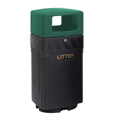 90 Litre External Hood Top Waste Bin – MDPE Outdoor Litter Bin with Liner