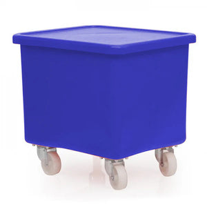 Camion moulé approuvé pour les aliments de 115 L avec couvercle amovible – Base solide