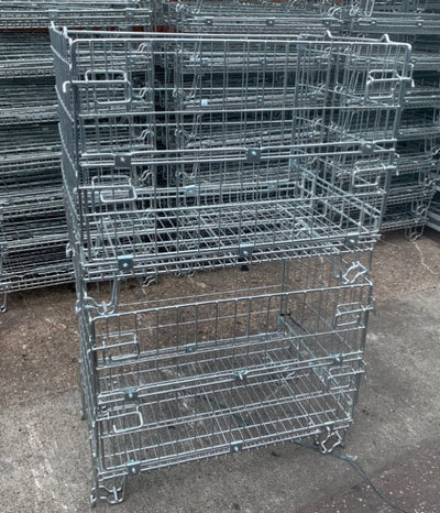 Used Half Euro Hypacage - Collapsible Wire Mesh Pallet Cage