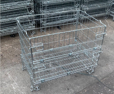 Used Half Euro Hypacage - Collapsible Wire Mesh Pallet Cage