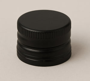 Capuchon noir de 18 mm à preuve de falsification avec doublure EPE – Idéal pour les bouteilles d'huile