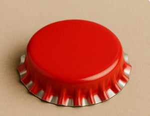 Red 26mm metal crown cork caps for standard glass beer bottles