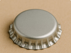 Silver 26mm crown cork bottle caps for standard glass beer bottles