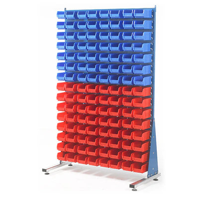 Free-Standing Louvred Panels with Bins | Single Sided Mild Steel Storage Unit