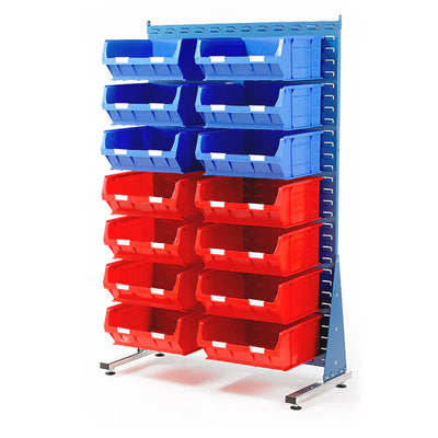 Free-Standing Louvred Panels with Bins | Single Sided Mild Steel Storage Unit