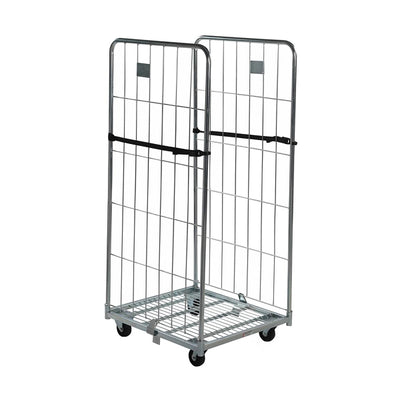 Two-Sided Demountable Roll Pallet with Rod Infill – Optional Shelves & Straps, 125mm Nylon Castors