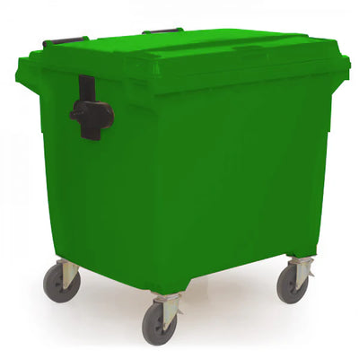 1000 Litre Wheeled Waste Bin – Heavy Duty HDPE Wheelie Bin with Castors