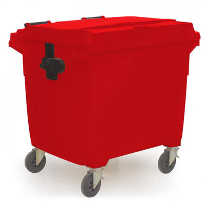 1000 Litre Wheeled Waste Bin – Heavy Duty HDPE Wheelie Bin with Castors